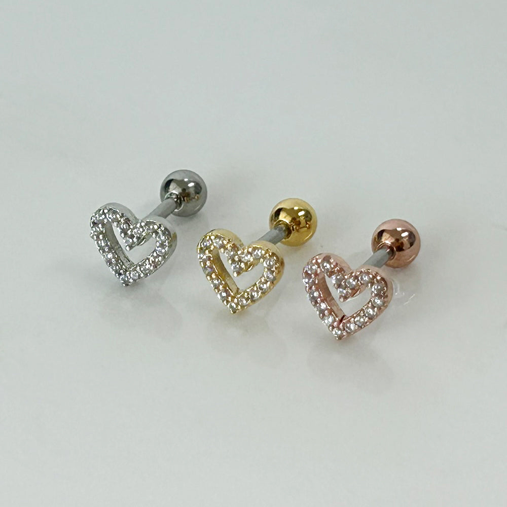 MN 085 ［サージカルステンレス］ラインハートキュービックピアス