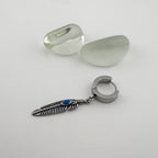 YEH 003 ［サージカルステンレス］インディアン羽リングワンタッチピアス