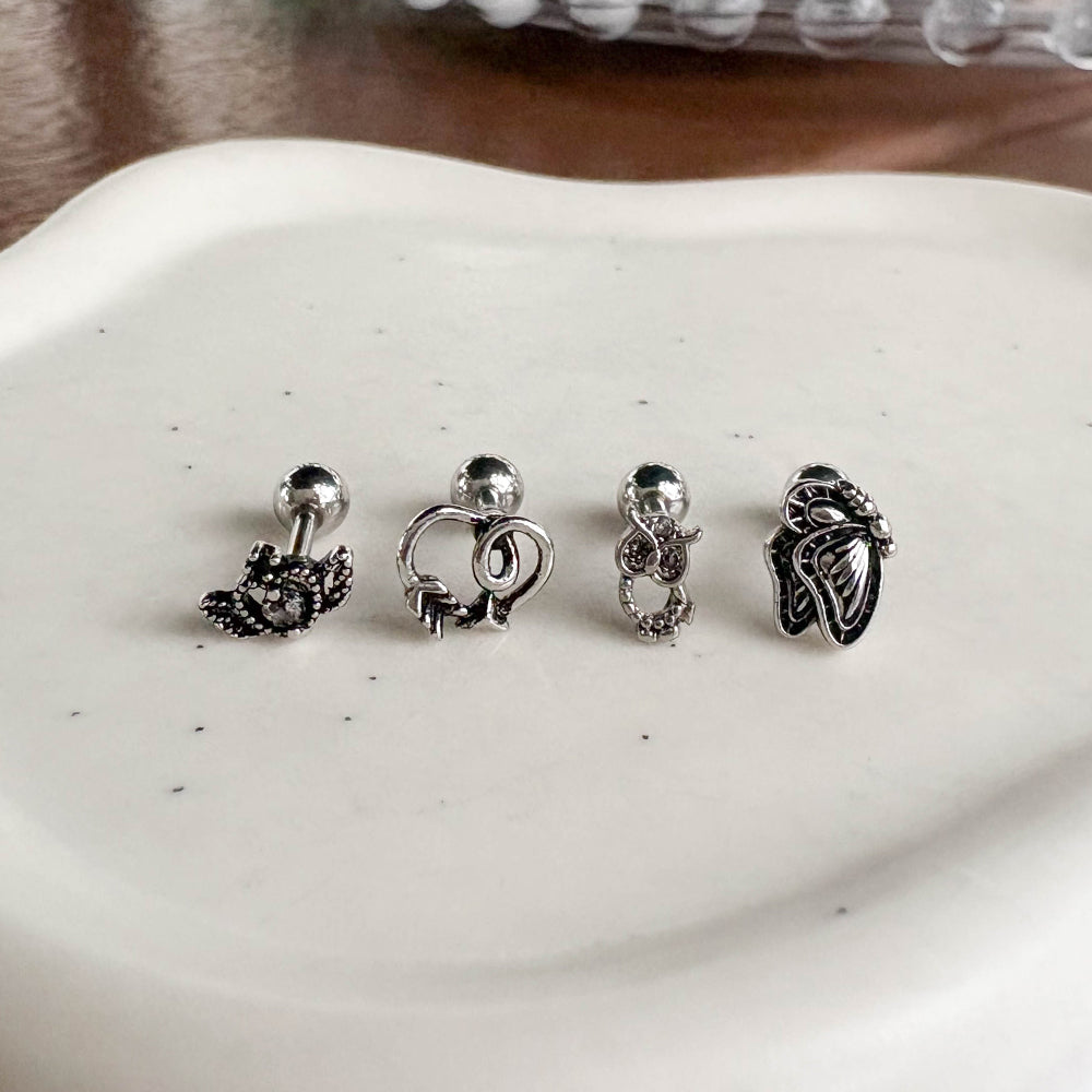 MV 001 ［サージカルステンレス］アンティークピアス