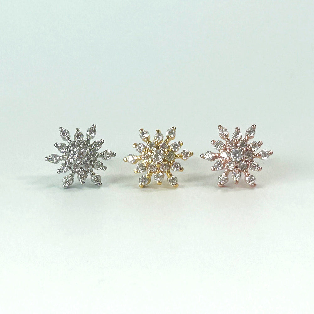 MN 002 ［サージカルステンレス］スノーフラワーピアス