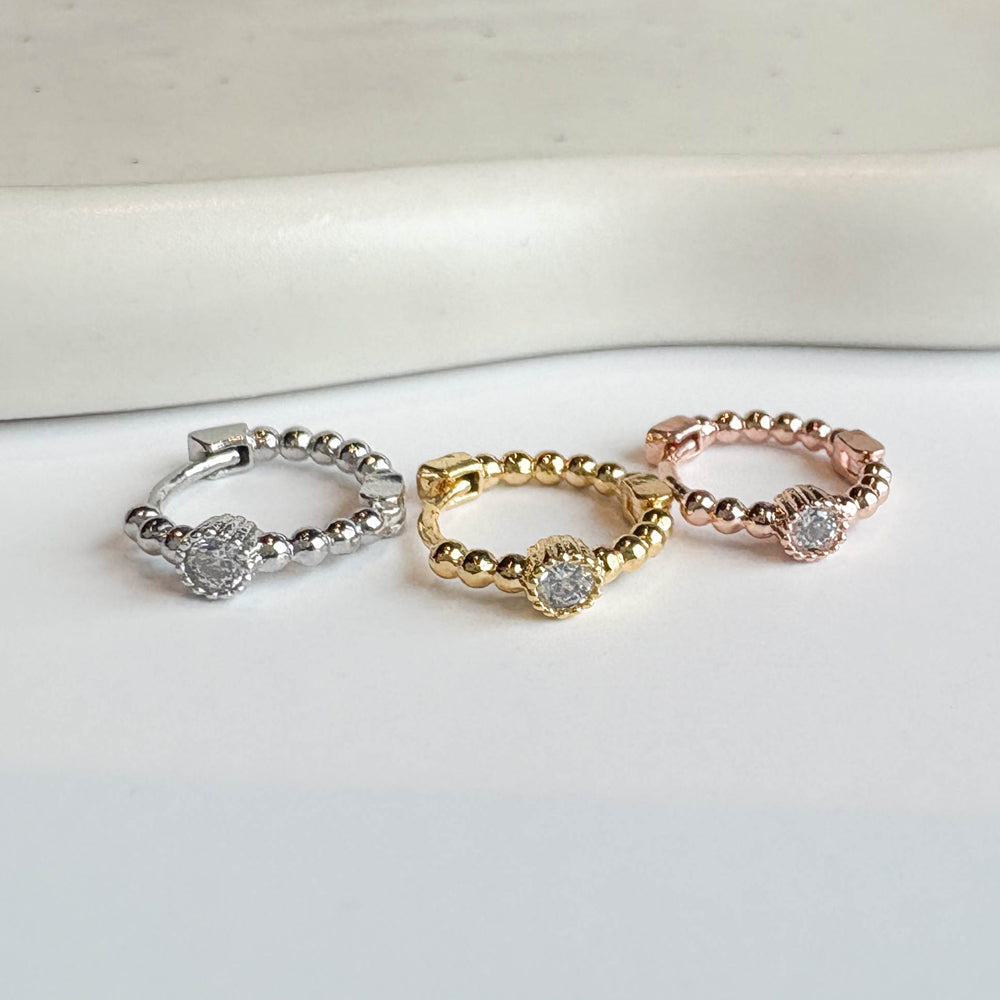 MP 135 ［サージカルステンレス］キュービックワンタッチリングピアス