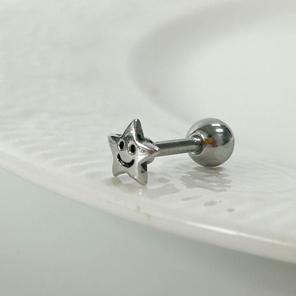 MV 018 [サージカルステンレス ] ミニスマイル星ピアス