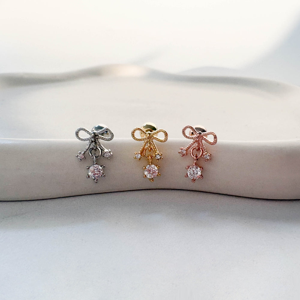 A8 283 ［サージカルステンレス］ねじりリボンピアス