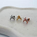 A10 072 ［サージカルステンレス］リボンムーン月ピアス