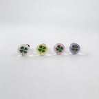 MK 085 ［サージカルステンレス］アクリルボールクローバーピアス