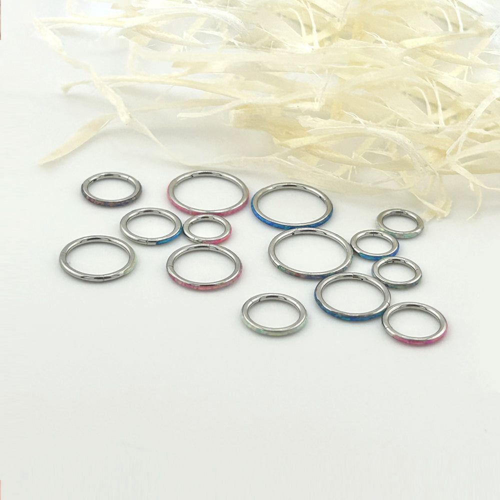 STS 109 ［サージカルステンレス］ホワイトパープルピンクブルーリングピアス