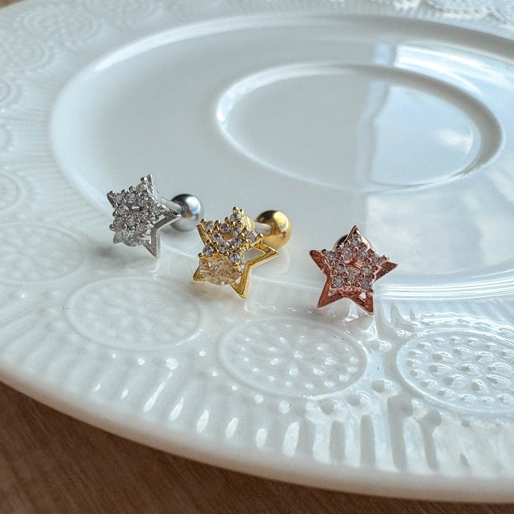 MP 002 ［サージカルステンレス］ストーン星ピアス