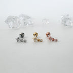 A8 286 [サージカルステンレス]　ドロップ星花ピアス