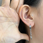 YEH 005 ［サージカルステンレス］スチールリングドロップワンタッチピアス