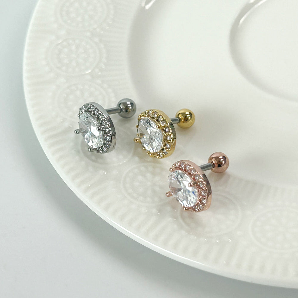 MP 033 ［サージカルステンレス］キュービッククリスタルピアス