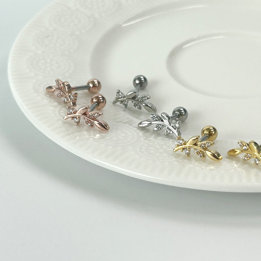 MP 034 ［サージカルステンレス］キュービックタイニーリーフピアス