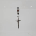 YEH 006 ［サージカルステンレス］써지컬 십자가 스틸링 드롭 원터치 피어싱