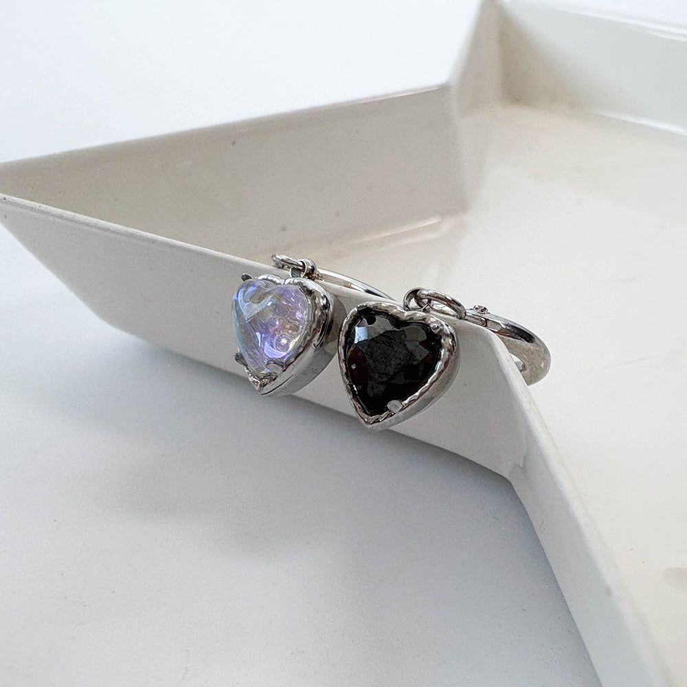 B3 050 ［サージカルステンレス］リングドロップ丸いハートピアス