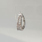 A5 281 [サージカルステンレス] キュービックダブルハーフリングピアス