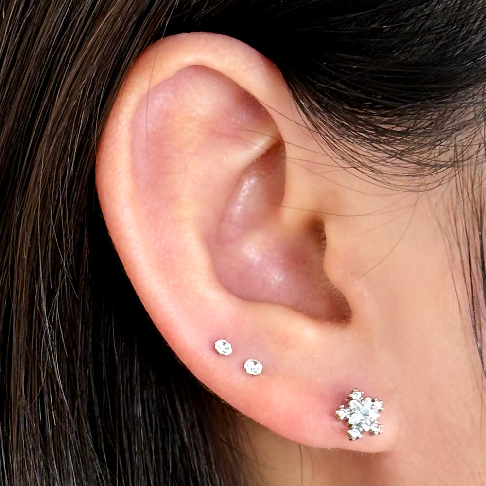 MN 066 ［サージカルステンレス］キュービック花＆星ピアス