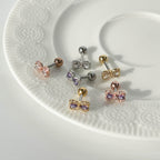 A8 106 ［サージカルステンレス］キュービックリボンピアス