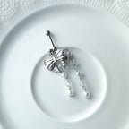 A2 216 ［サージカルステンレス］ビッグリボンドロップピアス