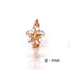 MN 147 ［サージカルステンレス］キュービックワンタッチ星，雪の結晶ピアス