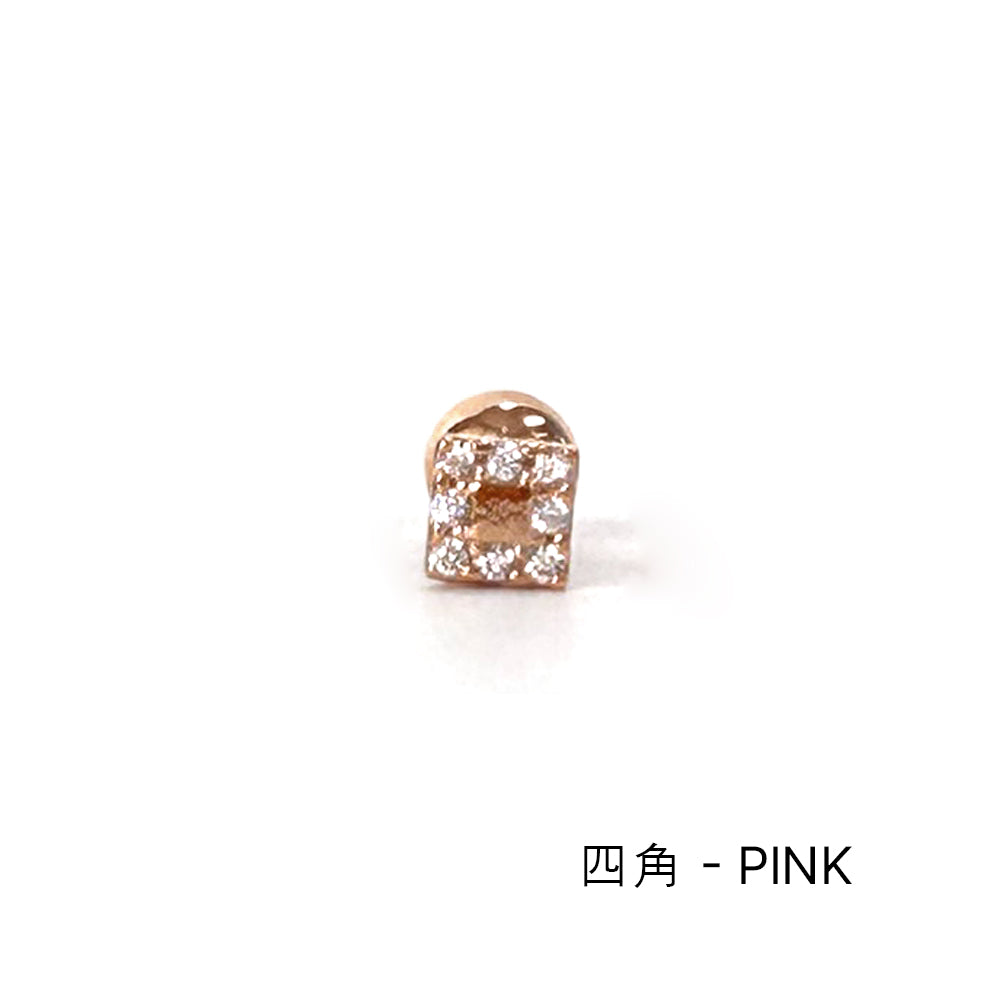 MP 138 ［サージカルステンレス］三角，丸，四角，水滴ストーンピアス