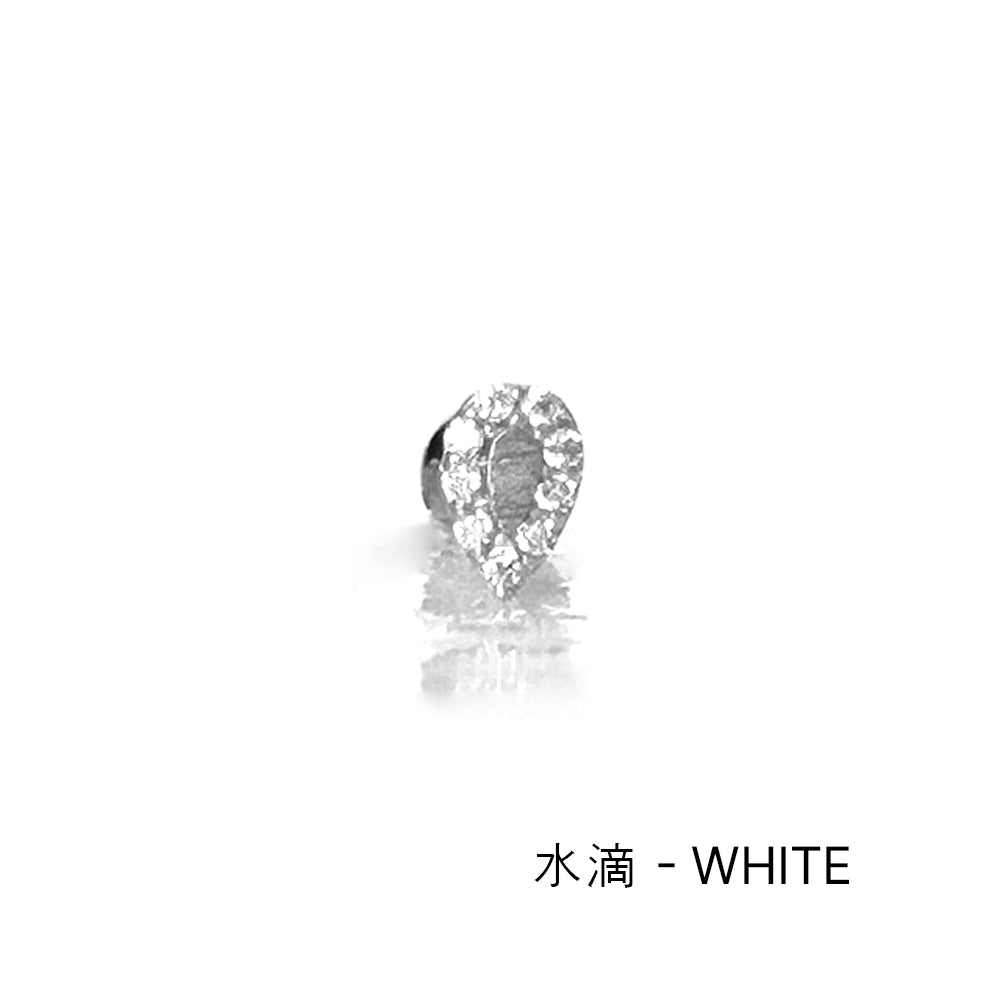 MP 138 ［サージカルステンレス］三角，丸，四角，水滴ストーンピアス