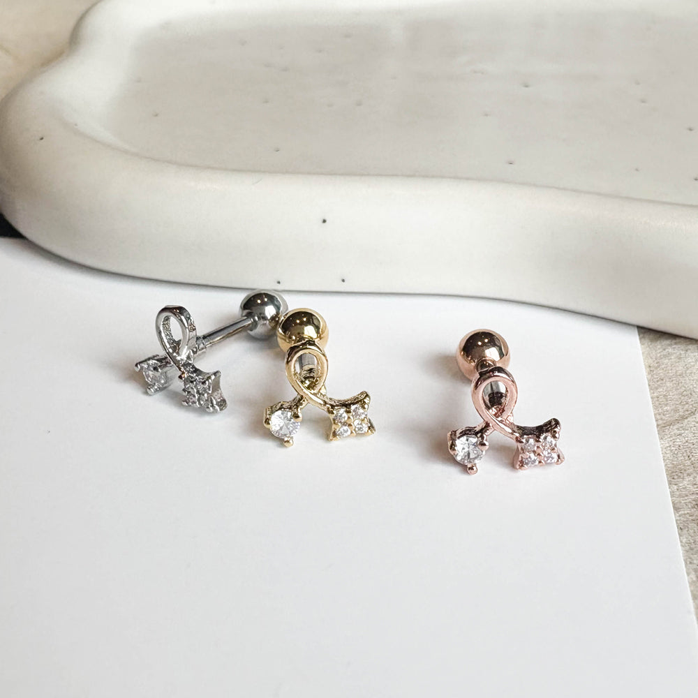 MP 161 ［サージカルステンレス］クリアキュービックピアス