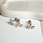 MP 161 ［サージカルステンレス］クリアキュービックピアス