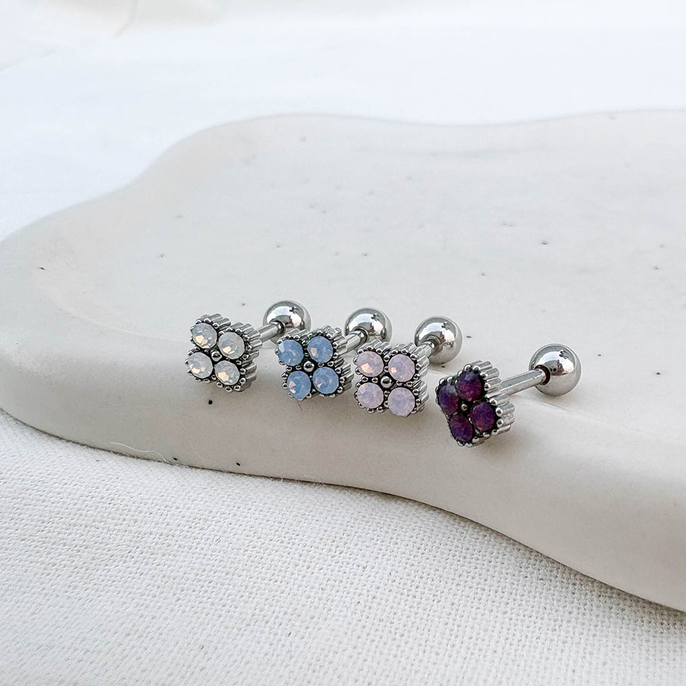 B3 057 ［サージカルステンレス］ストーン花ピアス