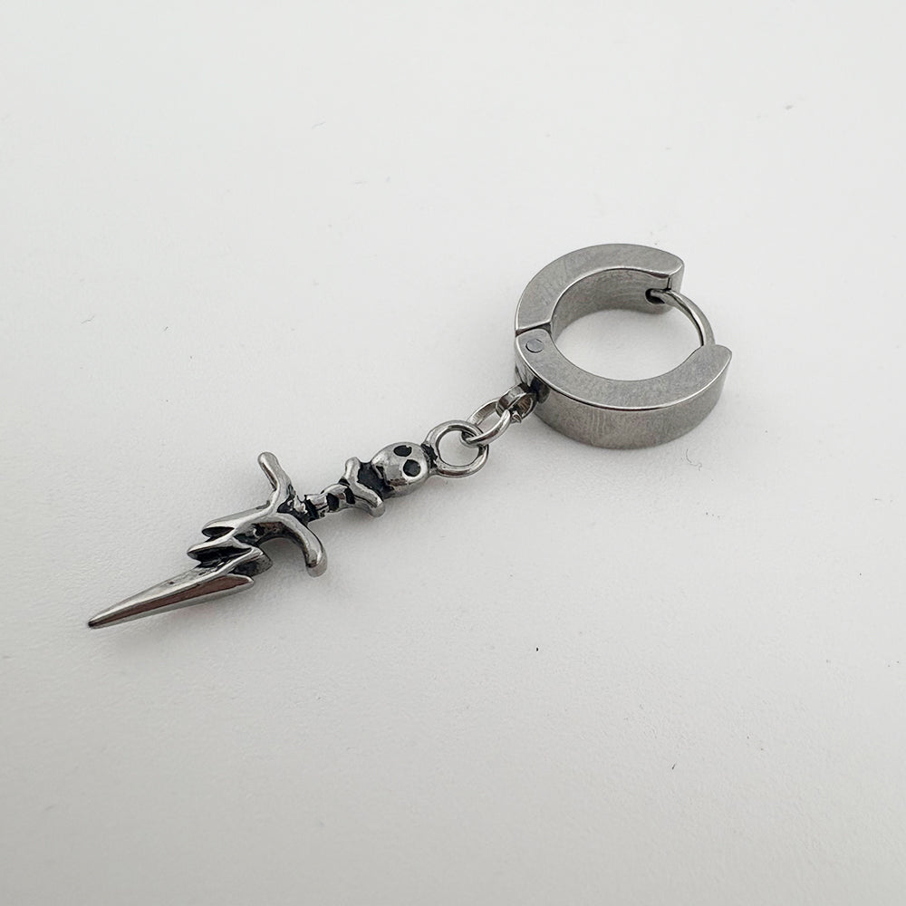 YEH 005 ［サージカルステンレス］スチールリングドロップワンタッチピアス