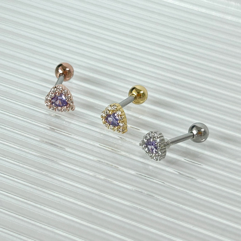 MP 095  [ サージカルステンレス]　キュービックハートピアス