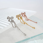 A5 286 ［サージカルステンレス］チェーンリボンピアス