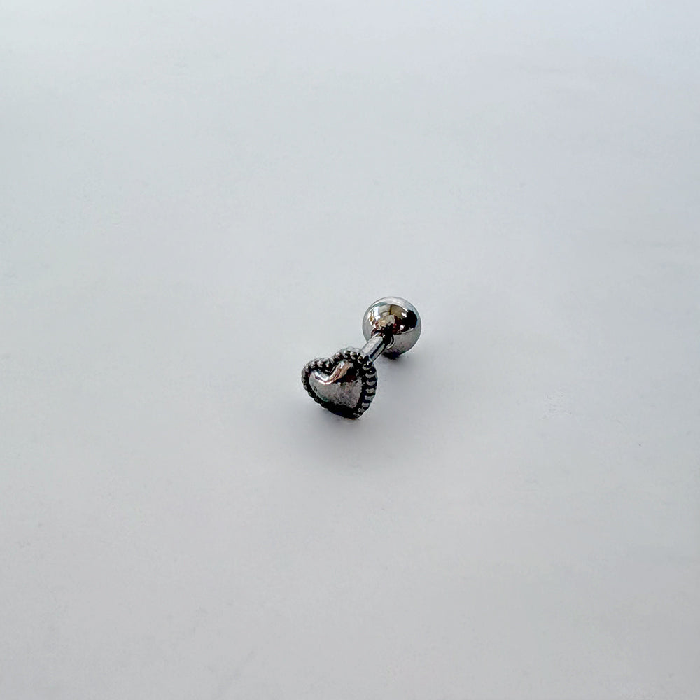 B3 063 ［サージカルステンレス］ミニねじり丸いハートピアス