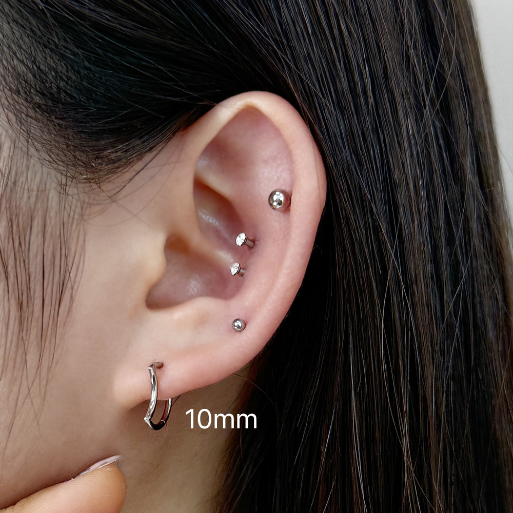 STS 005 ［サージカルステンレス］月モチーフリングピアス