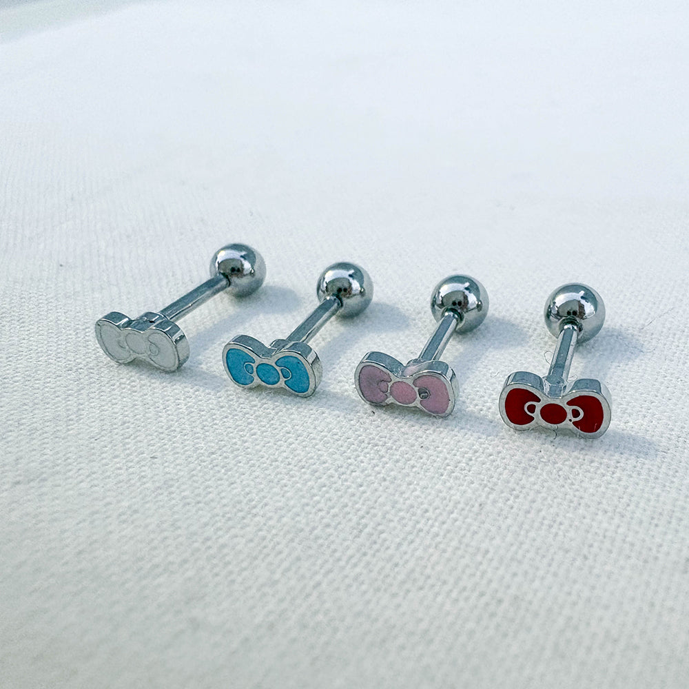 B3 095 ［サージカルステンレス］アニメチックリボンピアス