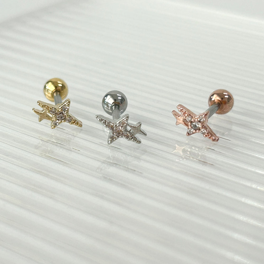 MN 177 ［サージカルステンレス］星×天の川ピアス