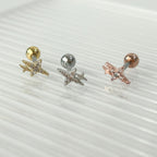 MN 177 ［サージカルステンレス］星×天の川ピアス