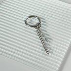 YEH 015 ［サージカルステンレス］リングチェーンドロップワンタッチピアス