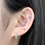 STS 107 [サージカルステンレス] ストーン二重リングピアス