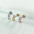 MN 169 ［サージカルステンレス］シンプルキュービックストーンピアス