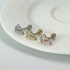 MP 122 ［サージカルステンレス］キュービック羽＆葉っぱピアス