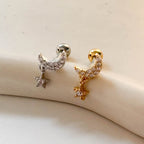 A8 295 ［サージカルステンレス］月＆星ピアス