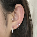 STS 044 ［サージカルステンレス］シンプルストーンリングピアス