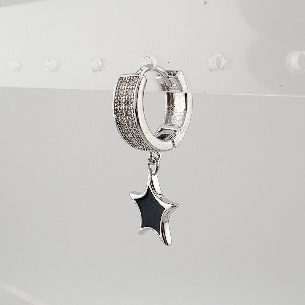 YEH 018 ［サージカルステンレス］星リングワンタッチピアス