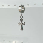 YEH 008 ［サージカルステンレス］ゴシック十字架スチールリングドロップピアス