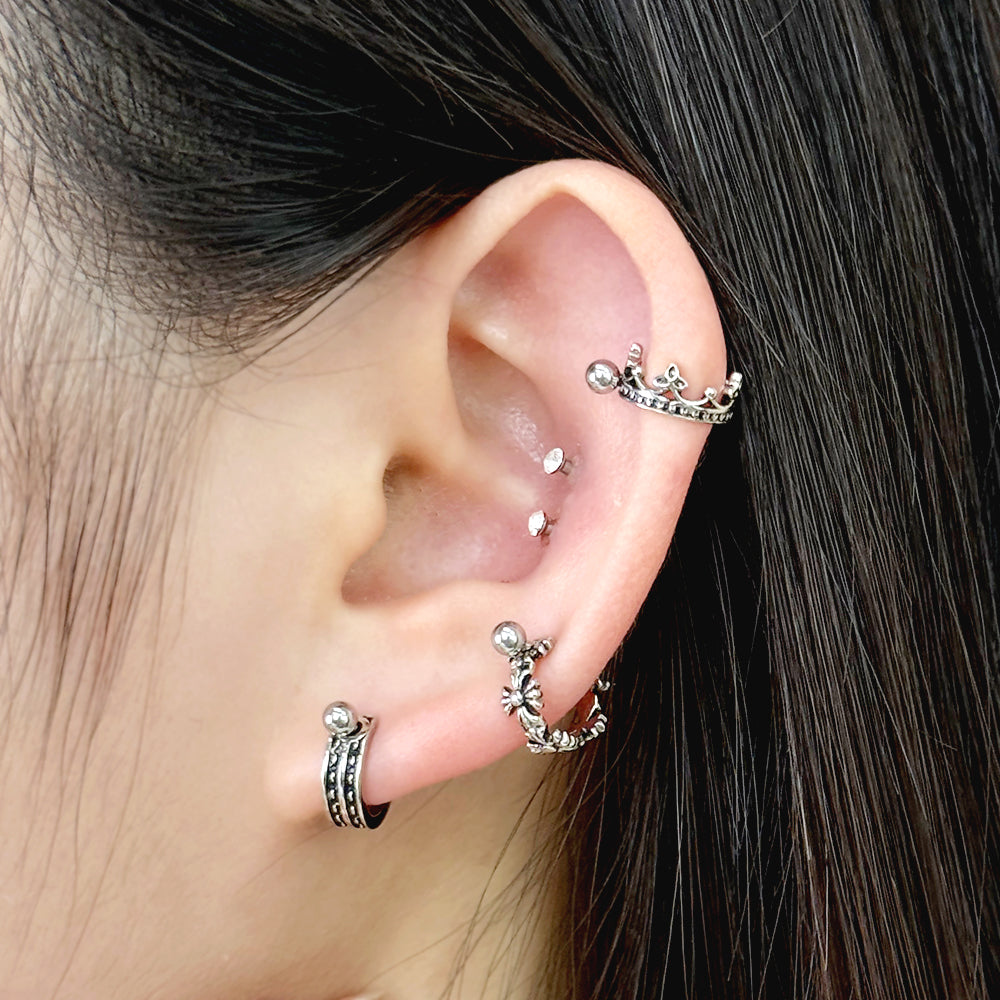 MA-104 ［サージカルステンレス］ツーボールバーベリングピアス