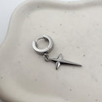 YEH 006 ［サージカルステンレス］써지컬 십자가 스틸링 드롭 원터치 피어싱