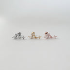 A8 285 ［サージカルステンレス］ドロップ蝶々＆月＆花ピアス
