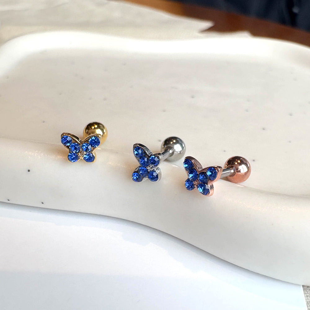 MP 149 ［サージカルステンレス］キュービック蝶々ピアス