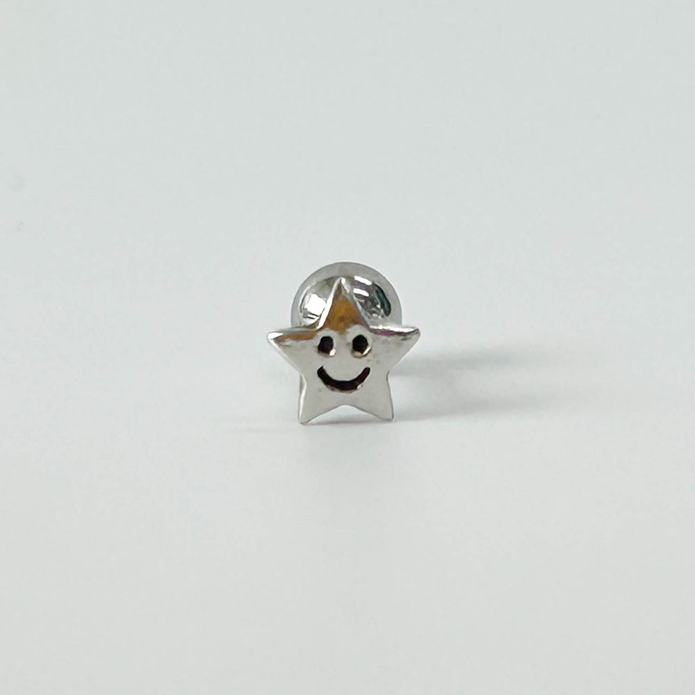 MV 018 [サージカルステンレス ] ミニスマイル星ピアス