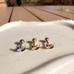 A5 268 ［サージカルステンレス］三色月ストーンピアス