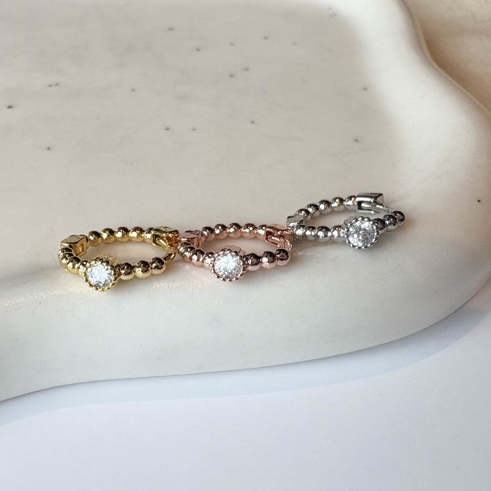 MP 135 ［サージカルステンレス］キュービックワンタッチリングピアス